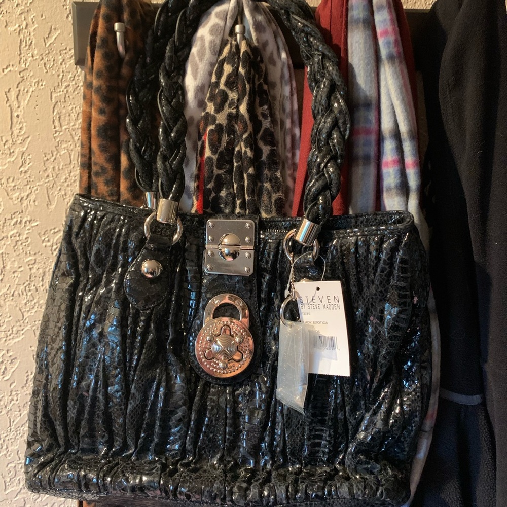 Steven by Steve Madden Lady Exotica Snake Print Leather Tote